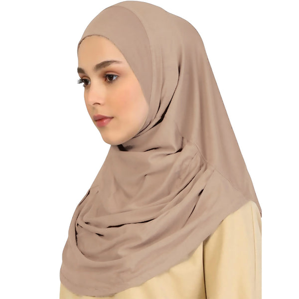 وشاح حجاب سادة بغطاء سفلي للفتيات المسلمات بغطاء رأس من قطعة واحدة