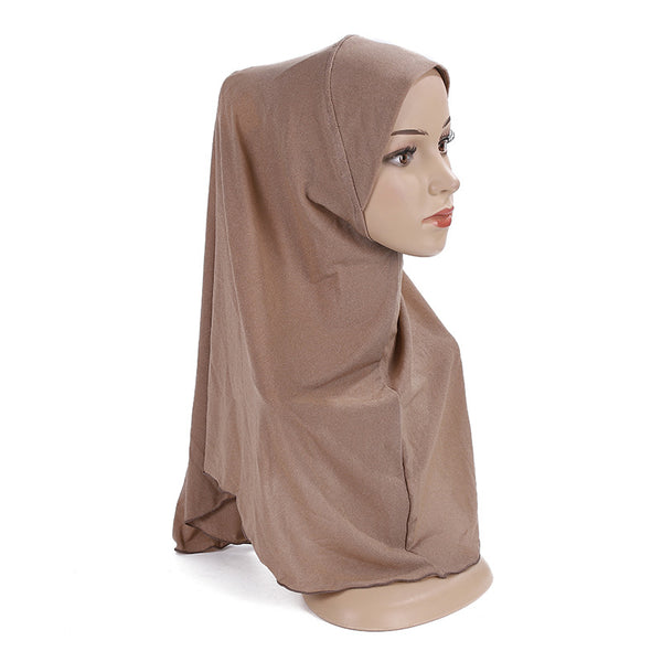 وشاح حجاب سادة بغطاء سفلي للفتيات المسلمات حجاب من قطعة واحدة لف حجاب للأطفال من 4-8 سنوات