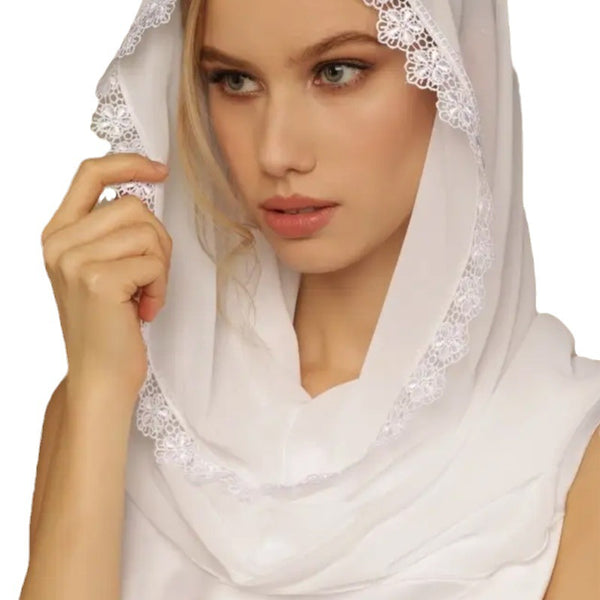 وشاح رأس من الشيفون السادة مع غطاء رأس سفلي للنساء حجاب إسلامي موضة نسائي